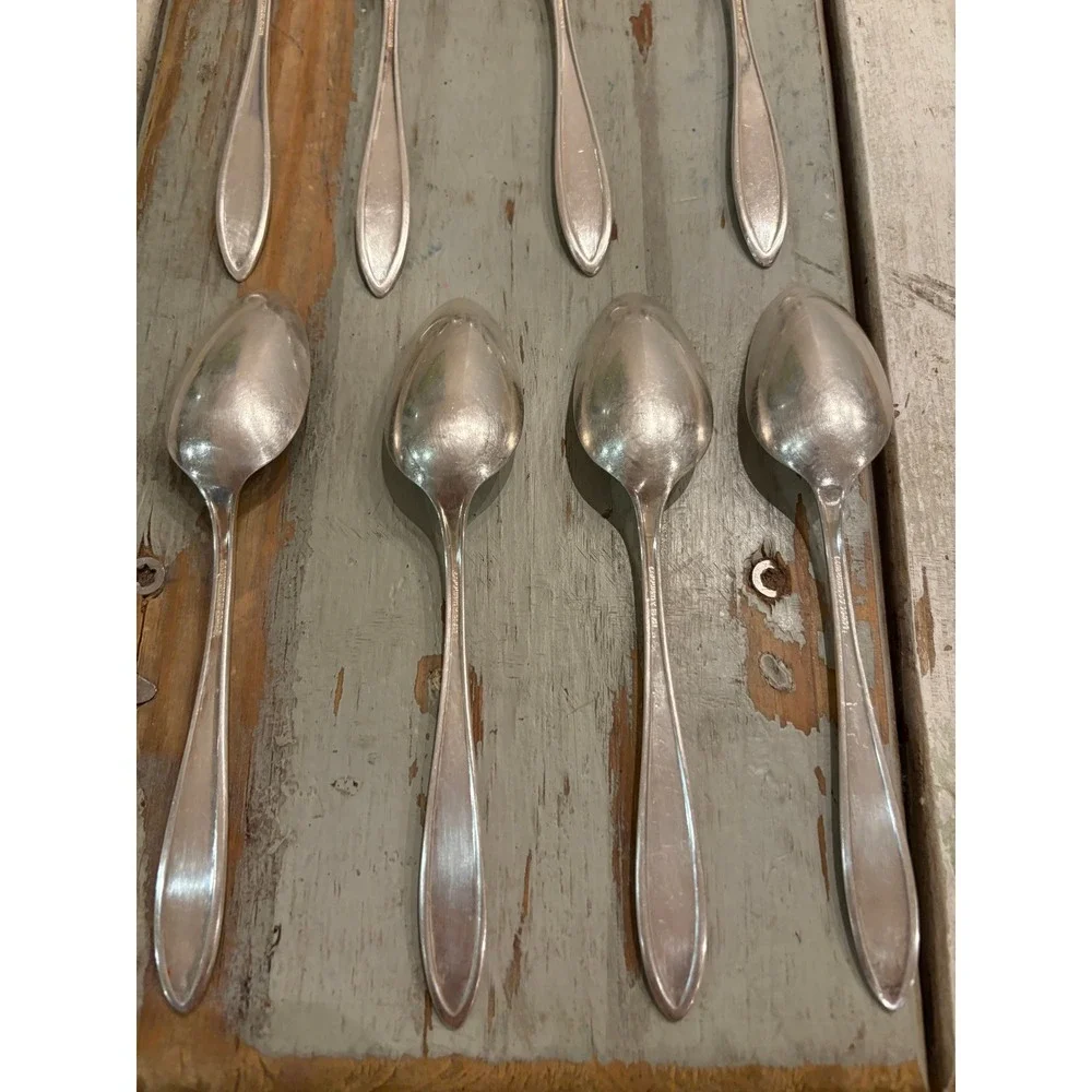 Set of (12) Community Plate (Oneida) ADAM 1917 Silverplate Teaspoons Monogrammed